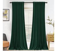 SNITIE Emerald Green 84in Long Velvet Curtains with Back Tab and Rod Pocket Soft Privacy Light Filtering Velvet Drapes for Bedroom and Living Room, Set of 2 Panels, 52 x 84Inch Long