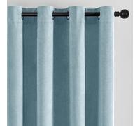 SNITIE Sky Blue Chenille Velvet Curtains (52”x108”), Featuring Grommet Thermal Insulated Drapes Ideal for Living Room Bedroom Office - Soft Durable & Light-Filtering Window Treatments (2 Panels)