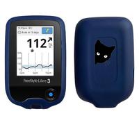 SNK Designed-BlackCat Silicone case for Freestyle Libre 3 Freestyle Libre 2 (Blue)