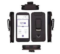 SNK Fitted Leather Case with Belt Clip for Omnipod 5 Receiver (Continuous Glucose Monitoring) (DBROWN)