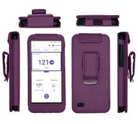 SNK Fitted Leather Case with Belt Clip for Omnipod 5 Receiver (Continuous Glucose Monitoring) (Purple)