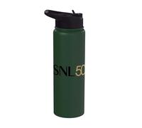 SNL 50 Chest Logo Black and Gold Saturday Night Live Stainless Steel Insulated Water Bottle