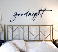 Snlioek Goodnight Sign Wall Decor,Black Wooden Minimalist Decoration,Living Room Wall Decor for Living Room Office Bedroom Hotel Home Wall Decoration