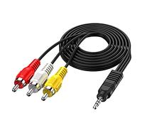 SNLLMZI 3.5 mm to RCA AV Camcorder Video Cable,3.5mm 18 TRRS Male to 3 RCA Male Plug Adapter Cord for TV,Smartphones,MP3, Tablets,Speakers,Home Theater - 5ft1.5M
