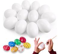 SNMEIKUN 12 Pcs White Wooden Eggs, Unpainted Fake Wooden Easter Egg for Kids DIY Crafts Paint Your Own Egg Decor, Easter Eggs Hunt, Basket Stuffers