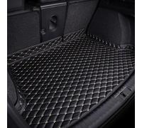SNMHH Car Boot Mats for Audi Q2 2017 2018 2019 2020 2021 2022 2023 2024 Trunk Carpet Protection Pad Waterproof Anti-wear Liner Artificial Leather Auto Interior Accessories,black-beige-with edge