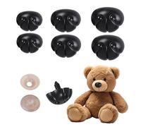 SNMYGS 140 Piece Plastic Matte Nose Assortment, Noses for Crochet Toys with Fastening Washers, 3 Size Variations for Plush Toy Creation, Stuffed Animal Crafting, Doll Making