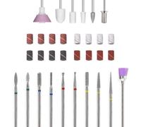 Snmzlc 16Pcs Nail Drill Bit Set, 3/32 Inch Diamond Cuticle Nail Bits, Manicure Pedicure Remover Tool for Acrylic Gel Nails, Salon Home Nail Care Accessories US242