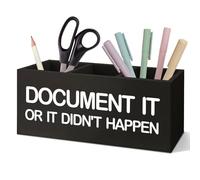 SNNDER Funny Office Gifts for Coworkers Pen Holder for Desk, Human Resources HR Gifts, Work Humor Gifts, Document It or It Didn't Happen Acrylic Pen Pencil Holder Organizer for Office Desk Accessories