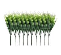 Snner 10PCS Artificial Plants Outdoor Indoor Faux Grass Plant Plastic Wheat Grass fake Greenery Shrubs for Home Decor 16Inch Green