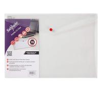 Snoap Snopake A3 Polyfile Popper Wallet With Press Stud Closure Clear Pack Of 5 Ref: 11174