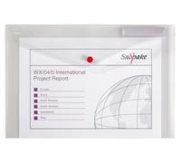 Snoap Snopake Foolscap Clear Polyfile Pack Of 5 Popper Wallet With Index Tab And Press Stud Closure