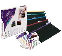 Snoap Snopake Foolscap Hangglider Polypropylene Suspension File With Index Tabs And Inserts Pack Of 25 Black/assorted Rails