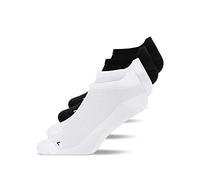 Snocks 4 Pairs Trainer Anti-Blister Running Socks Men Multicoloured (Black & White) Size 9-11 UK, Women Athletic Sport Socks for Short & Long Distances