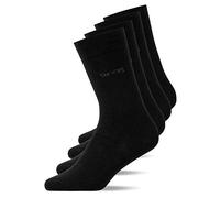 Snocks Men's Socks 12-14 Multipack Organic Cotton (4 Pairs) Breathable Smart Socks For Men Multipack 4x Black Size 12-14 Dress Socks Mens Black Socks Winter long work Socks