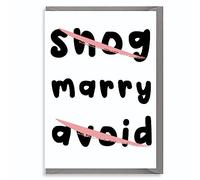 Snog Marry Avoid Wedding Card/New Marriage Card/Just Married/Congratulations Card/New Marriage/Kraft Envelope/Getting Married WED07
