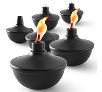 SNOGSWOG 6 Pack Metal Table Top Torches, 18oz Citronella Torches for Outside, Refillable Flame Light Torch, Decorative Tabletop Lantern for Yard, Patio, Deck, Garden, Party, Landscape