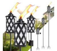 SNOGSWOG - Citronella Torch Set of 6 Outdoor White 16 oz with 3 Prong Stake 59 Inch Metal Lantern Garden Decor Outdoor Torches for
