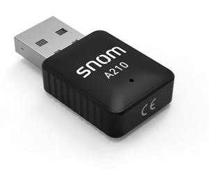 Snom A210 USB WiFi Dongle to Convert Your Snom Desktop Phone from Wired, LAN, to Wireless, WiFi, Simply plugged into The USB Port of Phone and configured on The Phone, 00004384 , Black