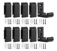 SNOMEL 10 Pieces Aluminum Alloy Folding Coat Wall Hooks with Screw, Heavy Duty Foldable Flip Down Hook, Space-Saving Folding Wall Hanger for Hanging Towel Hat Backpack (Black)