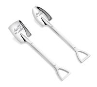 SNOMEL 2 Pcs Stainless Steel His and Hers Ice Cream Spoons, Metal Shovel Spoons Couple Gift for Tea, Dessert, Coffee, Fruit, Kitchen, Restaurant, Home, Party