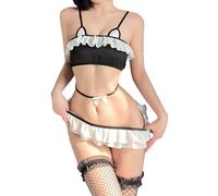 SNOMYRS Sexy Bunny Cat Lingerie For Women Kawaii Lingerie Japanese Anime Cosplay Costume Roleplay Maid Outfit Cute Kitten Bikini Babydoll Sexy Outfit G String T Back Thong For Halloween