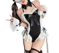 SNOMYRS Sexy Bunny Costume Cosplay Maid Japanese Anime Kawaii Pink Naughty Babydoll Bodysuit