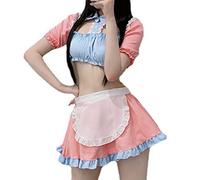 SNOMYRS Sexy Cat Lingerie For Women Japanese Kawaii Cosplay Anime Maid Outfit Lolita Costumes Cute Naughty Blue Pink Maid Dress