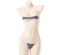 SNOMYRS Women's Sexy Two-piece Swimsuit Adjustable Tie Halter Neck Double Side Tie Thong Summer Beach Vacation Bathing Suit