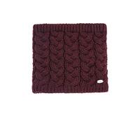 Snood winter women cable knit scarf knitted neck warmer thermal Fleece lined Classic style (wine red)