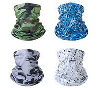 Snoods for Men 4Pack Multifunctional Headwear Washable Face Coverings Bandana Face Mask Bandanas for Men Windproof Neck Gaiter Scarf