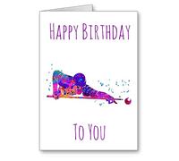 Snooker Billiards Birthday Card Happy Birthday Watercolour effect (envelope included)