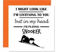 Snooker Birthday Card for Men Women - In my Head - Happy Birthday Card for Neighbour Daughter Brother Sister, 145mm Bday Greeting Cards