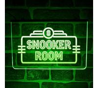 Snooker Room LED Neon Light Sign - Multicolour 8 Ball Light Up Hanging Wall Decor for Billiards Room, Club, Bar or Man Cave | USB Powered (Green)