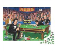 Snooker Table Crowd 1000pcs Mini Puzzle For Adults Challenging | 70x50cm Cardboard Living Room Decor Durable Structure Friend Gift Brain Training