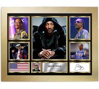 Snoop Dogg Signed Autograph Photograph Display - Perfect for Hip Hop Fans, A4 Poster + Gold Frame - Limited Edition Autograph Fan Gift - Collectible Memorabilia Merchandise