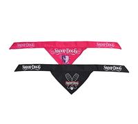 Snoop Doggie Doggs Deluxe Pet Bandana Set of 2, Adjustable Ties - Boss Lady/Mic Drop, Medium
