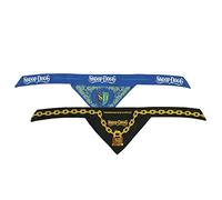 Snoop Doggie Doggs Deluxe Pet Bandana Set of 2, Adjustable Ties - Halftime/Off The Chain, Medium