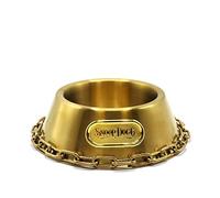 Snoop Doggies Doggs Deluxe Off The Chain Pet Bowl, Gold, Small