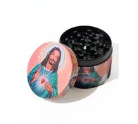 Snoop God with God Ray Custom Printed 4 Part Metal Herb Grinder for Spices with Pollen Scraper and Micron Screen 50mm