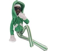 Snoop on a Stoop Elf Rapper Snoop Elf Christmas Elf Decoration, Handmade Elf, Hip Hop Christmas Ornaments Plush for Christmas Party Holiday Home Garden Decor (Green)