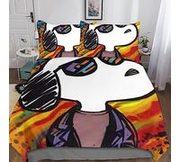 Snoopy 3D Duvet Cover Bedding Set for Kids Boys Girls Novelty Lovely Dog Comforter Cover Luxury Decor Bedspread Cover Room Decor 3Pcs with Hidden Zipper Closure Double（200x200cm）