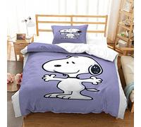 Snoopy 3D Duvet Cover Cartoon Printed Bedding Set Microfiber Duvet Cover Set with Zipper Closure Bedding Set Duvet Cover Set 3-piece Modern Style for Girls, Boys And Teenagers Single（135x200cm）