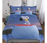 Snoopy 3D Print Microfiber Duvet Cover Print Bedding Quilt Covers Pillowcase Gifts lovely Dog Comforter Cover 3 Pieces Set Bedding Sets Suitable for All People Double（200x200cm）