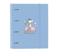 Snoopy - 4 Ring Binder 35 cm with 100 A4 Sheets, Ideal for Children of Different Ages, Comfortable and Versatile, Quality and Resistance, 27 x 3.5 x 32 cm
