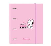 Snoopy - 4 Ring Binder 35 cm with 100 A4 Sheets, Ideal for Children of Different Ages, Comfortable and Versatile, Quality and Resistance, 27 x 3.5 x 32 cm
