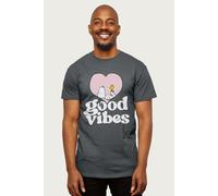 Snoopy And Woodstock Love Heart Good Vibes Peanuts T-Shirt Peanuts Charcoal XXL