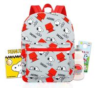 Snoopy Backpack for School - Bundle with 16" Peanuts Backpack Plus Water Bottle, Tattoos, More | Snoopy School Bag Set for Kids, Boys, Girls