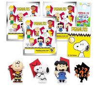Snoopy Blind Bag Party Favor 3 Pack - Bundle with Series 3 Peanuts Keychain Mystery Figures Plus Tattoos, More for Boys, Girls | Snoopy Bag Clips for Kids