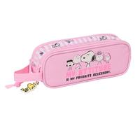 SNOOPY - Children's Double Pencil Case, Children's Pencil Case, Ideal for School Age Children, Comfortable and Versatile, Quality and Resistance, 21 x 6 x 8 cm